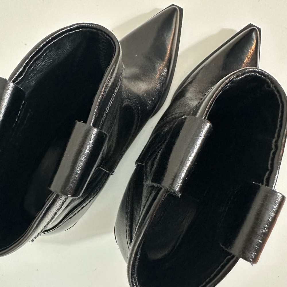NEW! MASSIMO DUTTI Western Cowboy Boots Ankle Size 35 Black - Picture 4 of 14